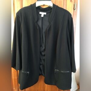 Roz & Ali Black Blazer Jacket, Plus Size 3X